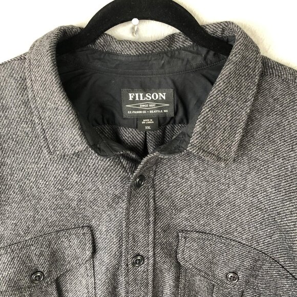 Filson Shirt Jacket Mens 2XL Gray Wool Blend Button Up Seattle Workwear Outdoor - Picture 7 of 15